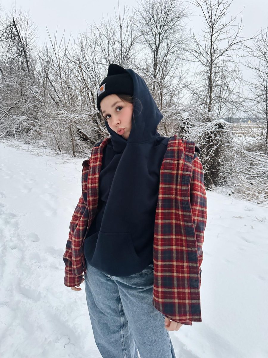 Hailey Groholski might be posing in the snow for this picture, but she is looking forward to soaking up some warm weather and sunshine during her trip to Florida.