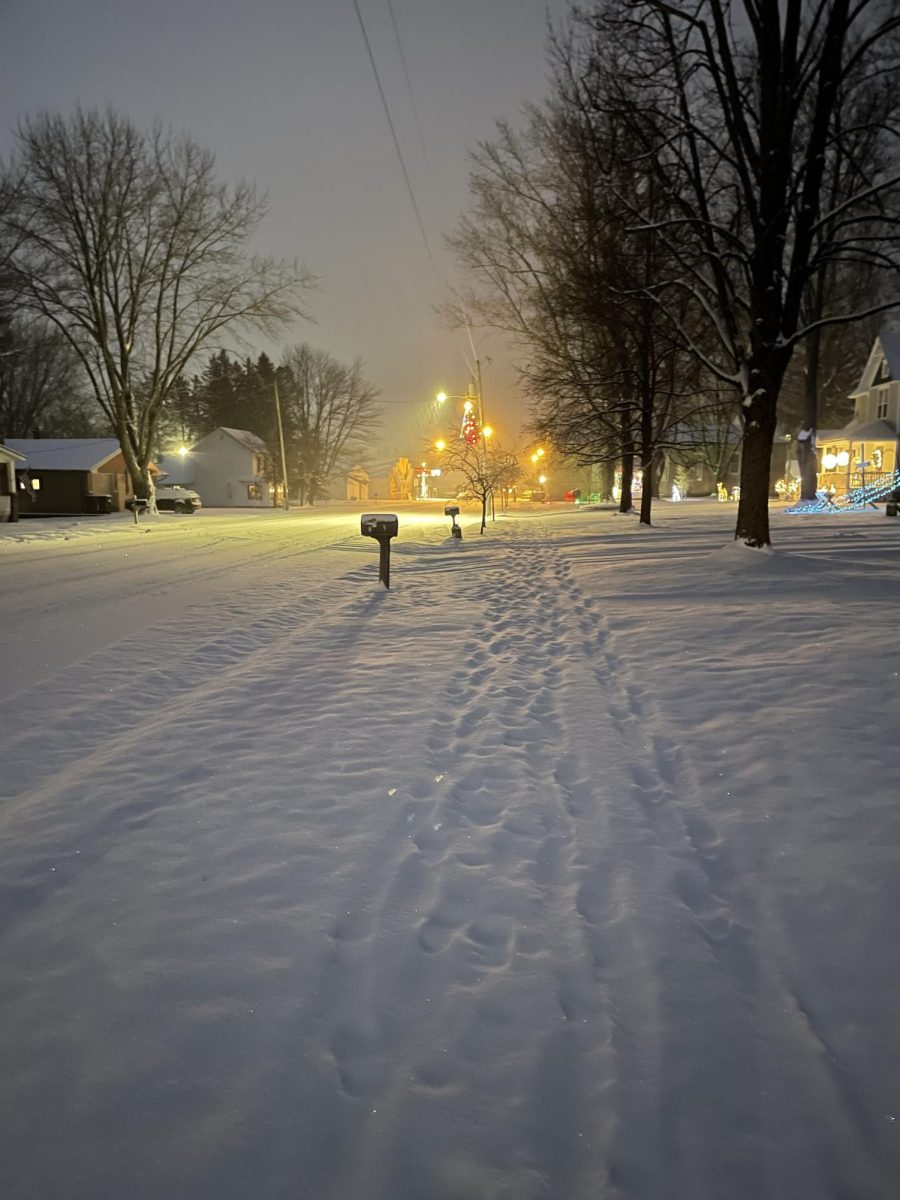 Snowy street from Ian
